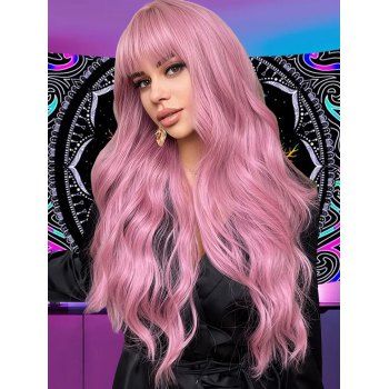 

Full Bang Long Wavy Wig Capless Synthetic Anime Cosplay Party Wig, Pink