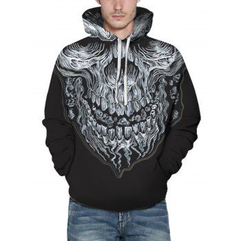 

Skull Print Halloween Hoodie Kangaroo Pocket Drawstring Casual Hoodie, Multicolor