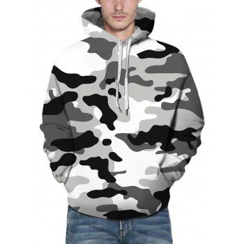 

Camouflage Allover Print Hoodie Drawstring Kangaroo Pocket Casual Hoodie, Multicolor