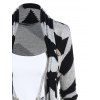 Colorblock Chevron Graphic Faux Twinset Knit Top Mock Button Long Sleeve Asymmetric Knitted Top With Butterfly Chain - GRAY XXL