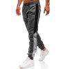 Pantalon de Jogging Long Jointif avec Poches Pieds Etroits à Cordon - Gris Foncé XL