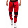 Pantalon de Jogging de Sport Panneau en Blocs de Couleurs Taille Elastique à Cordon - Rouge XXL
