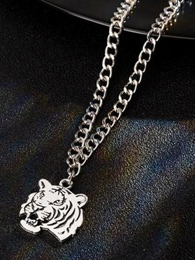 Tiger Pendant Hip Hop Punk Chunky Chain Necklace For Men