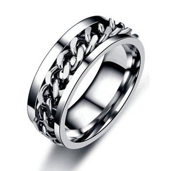 

Men Ring Twisted Punk Ring, Silver