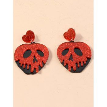 Fashion Women Halloween Funny Skull Heart Shape Drop Earrings Jewelry Online Multicolor b