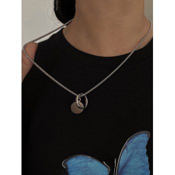 

Men Necklace Geometric Pendant Punk Necklace, Silver