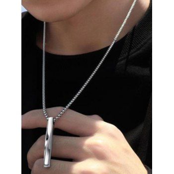 

Men Necklace Geometric Pendant Punk Necklace, Silver