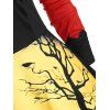 Costume D'Halloween Asymétrique à Imprimé Fleur et Chauve-souris en Tulle à Manches Longues avec Bandeau Tulle - multicolor S