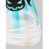 T-shirt D'Halloween à Imprimé Citrouille et Chauve-souris avec Haut à Bretelle en Dentelle - Bleu S