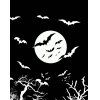 T-shirt D'Halloween à Imprimé Citrouille et Chauve-souris avec Haut à Bretelle en Dentelle - Noir L
