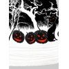 T-shirt D'Halloween à Imprimé Citrouille et Chauve-souris avec Haut à Bretelle en Dentelle - Noir XL