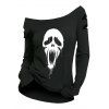 Ensemble de T-Shirt D'Halloween Ras-du-Cou Motif de Crâne et Araignée - Noir S