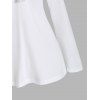 T-shirt Décontracté Epaule Dénudée Manches Longues à Col V à Paillettes - Blanc 3XL