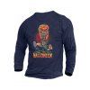 T-shirt à Imprimé Halloween Citrouille et Crâne Drôle à Col Rond - Noir 2XL