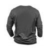 Letter Slogan Print Graphic Long Sleeve Casual T-shirt - GRAY 3XL