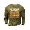 T-shirt à Imprimé Graphique Lettre Slogan à Manches Longues - Vert Armée M