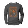 T-shirt Décontracté D'Halloween à Imprimé Citrouille Démon à Manches Longues à Col Rond - Vert Armée L