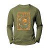 T-shirt Décontracté D'Halloween à Imprimé Citrouille Démon à Manches Longues à Col Rond - Cadetblue L
