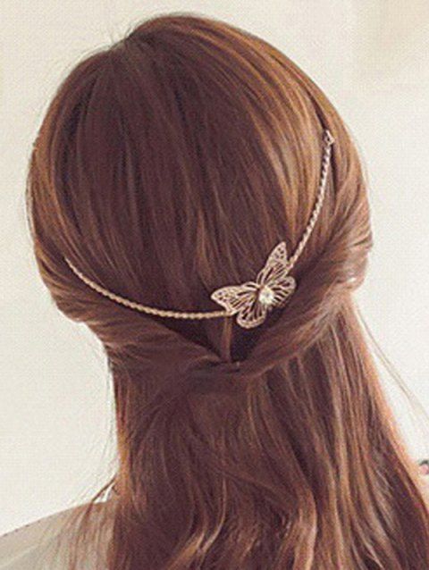 Bandeau Cheveux de Tendance à Sculpture Creuse en Alliage Motif Papillon Style Frais