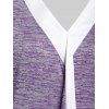 T-shirt Irrégulier Teinté de Grande Taille - Violet clair 1X