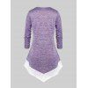 T-shirt Irrégulier Teinté de Grande Taille - Violet clair 3X