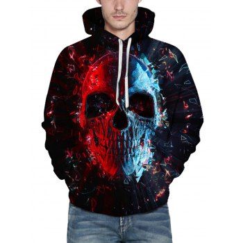 

Gothic Hoodie Skull Pattern Drawstring Pocket Long Sleeve Sweatshirt With Hood, Multicolor