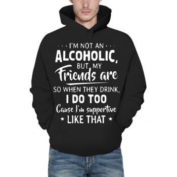

Slogan Hoodie Pocket Drawstring Long Sleeve Sweatshirt With Hood, Multicolor