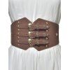 Vintage Dress Shirt Decoration Metal Buckle PU Wide Waist Belt - BROWN 1PC