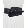 Shirt Dress Descoration Croc Textured PU Adjustable Waist Belt - BROWN 1PC