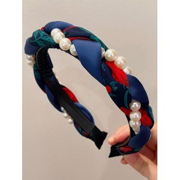 

Artificial Pearl Twisted Hairband Hair Accessory, Deep blue