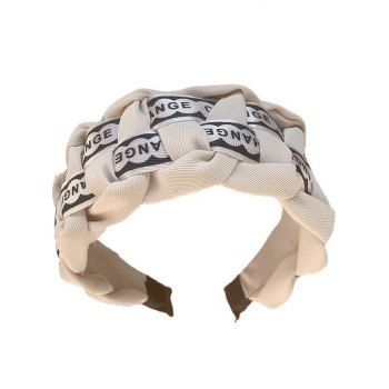 

Letter Print Twisted Wide Hairband Hair Accessory, Light yellow