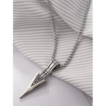 

Arrowhead Pendant Chunky Chain Necklace For Men, Silver