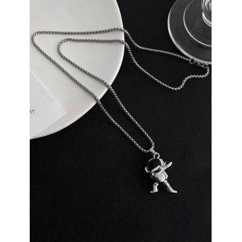 

Men Astronaut Pendant Hiphop Punk Chunky Chain Necklace, Silver