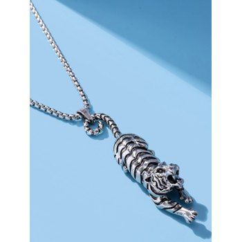 

Men Tiger Pendant Hiphop Punk Chunky Chain Necklace, Silver