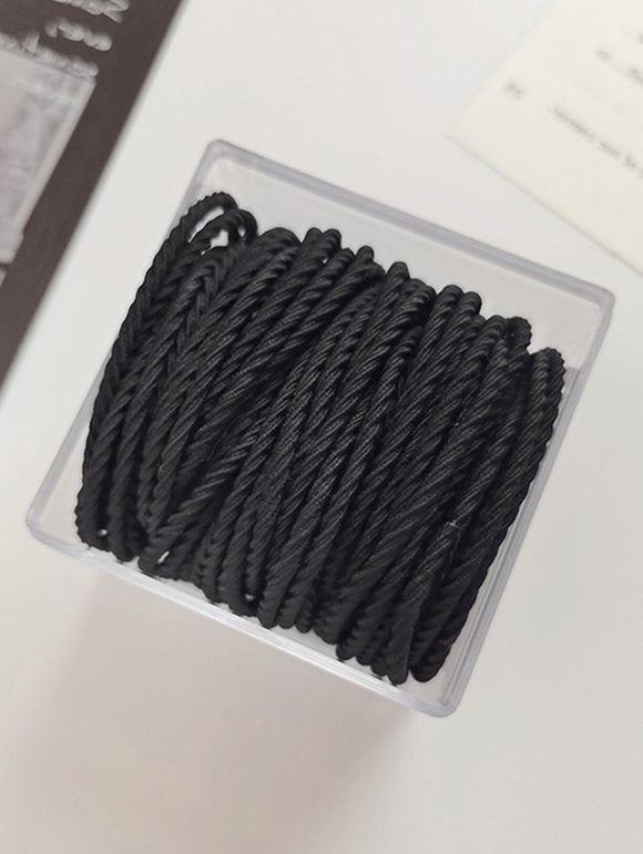 50 Pièces Bandes De Cheveux Élastiques pour Cheveux en Corde Torsadée - Noir 