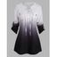 Chemise Boutonnée Ombrée Imprimée avec Poche à Manches Longues - Gris Clair L