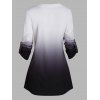 Chemise Boutonnée Ombrée Imprimée avec Poche à Manches Longues - Gris Clair L
