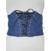 Lace Up Denim Wide Waist Belt Shirt Dress Decoration - GRAY CLOUD 1PC