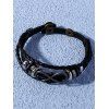 Layered Metal Round PU Men Bracelet - BLACK 1PC