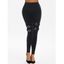 Pantalon Moulant Gothique Long à Bretelle Bouclée à Taille Haute - Noir XXL