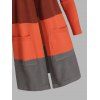 Cardigan Tricoté Ouvert en Avant en Blocs de Couleurs Patch avec Poche à Manches Longues - multicolor L