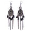 Boucles D'Oreilles Pendantes Motif Chaîne et Pompon Style Vintage - Noir 1 PAIR