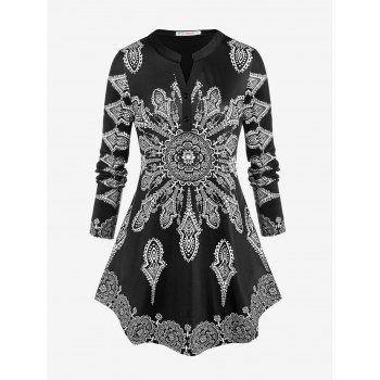 

Plus Size Tribal Print Blouse, Black