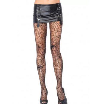 

Hollow Out Pantyhose Spider Pattern Elastic Waist Gothic Pantyhose, Black