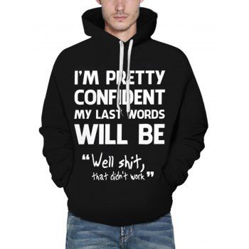 

Contrasting Letter Slogan Print Graphic Hoodie Kangaroo Pocket Drawstring Casual Hoodie, Multicolor