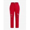 Jean Crayon Déchiré Coloré de Grande Taille - Rouge 2X