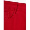 Plus Size Colored Ripped Skinny Pencil Jeans - RED 5X