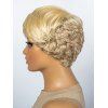 Short Side Bang Layered Two Tone Curly Pixie Cut Heat Resistant Synthetic Wig - GOLDEN 6INCH