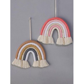 

2 Pcs Colored Rainbow Tassel Hanging Wall Home Decor, Multicolor