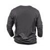 T-shirt D'Halloween Lettre Graphique Crâne Imprimé Manches Longues à Col Rond - Gris 3XL
